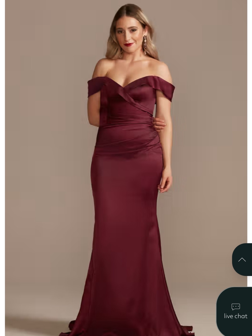 David’s Bridal Satin Mermaid Gown Wine Colored NWT